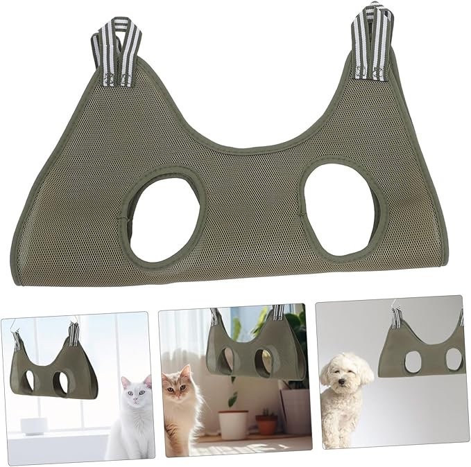 BESTonZON Cat and Dog Grooming Hammock for Nail Clipping Space-Saving Pet Hammock with Easy Installation Versatile Design for Grooming Needs Elegant and Multifunctional for Home Use