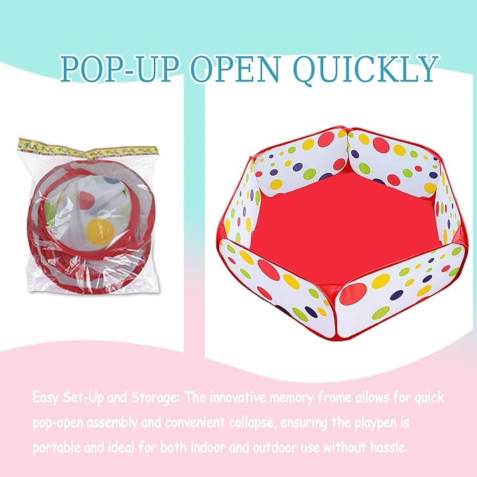 Small Animal Playpen, Portable Guinea Pig Playpen Pet Cage Tent, Waterproof Pop-up Open Pet Tent Metal Wire Yard Fence for Hamster Indoor Outdoor Exercise (Red)