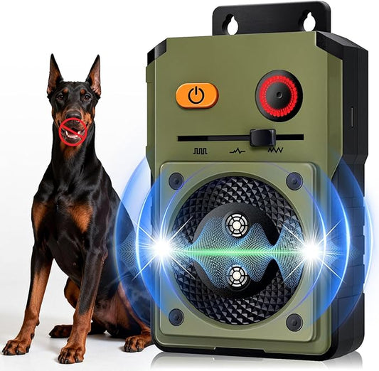 Anti Barking Device for Dogs, Rechargeable Ultrasonic Dog Control Devices, Auto Bark Deterrent Devices with 3 Modes,33FT Silencer Sonic Barking Deterrent Indoor/Outdoor Safe for Dog & People