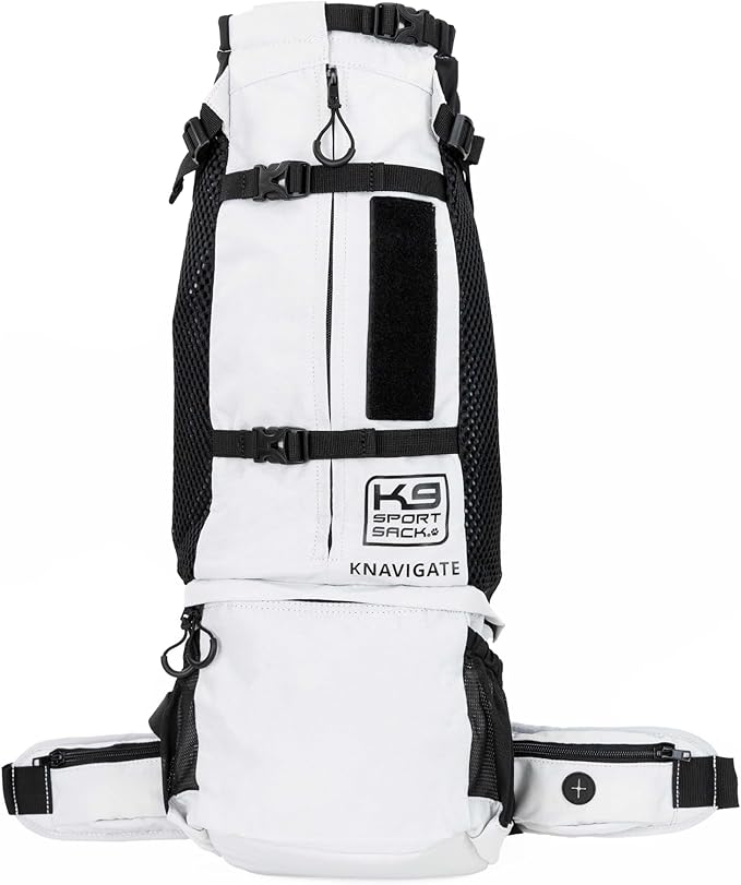 K9 Sport Sack Knavigate - Small, Lunar Rock - Ideal for Dogs with 13-16” Back Length - Adjustable, Backpack-Style Carrier with Internal Frame & Padded Hip Belt