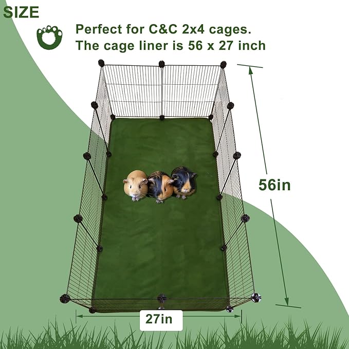 Guinea Pig Bedding Fleece Cage Liner C&C 2x4,Guinea Pig Fleece Blanket Cage Liner 56x28 (c&c 2x4 (2PCS))