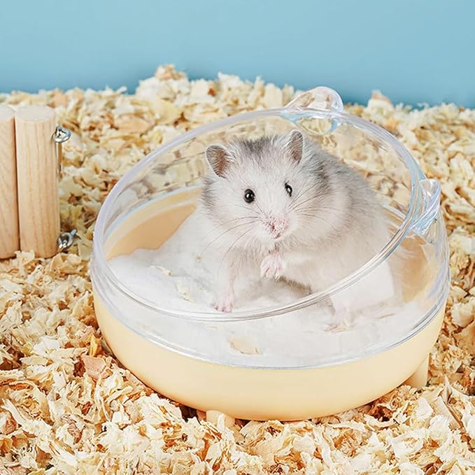 Meow&Woof Hamster Sand Bath Container, Large Sandbox Toilet Gerbil Batheoom, Tiny Chinchilla Dust Bathtub Sand Bath Box for Hamster Cage Accessories 6.5 Inch-Pink