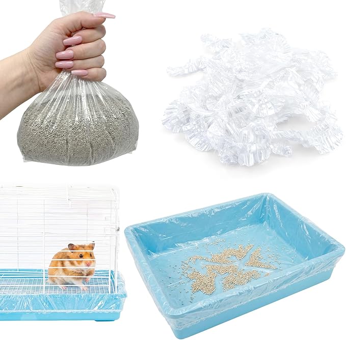 20PCS Disposable Plastic Cage Liners - 70cm Plastic litter pan liners for Small Animal Cages, Leakproof Cage Liners for Rabbits Guinea Pigs, Litter Box Film Liners for bunny rabbit litter box liners
