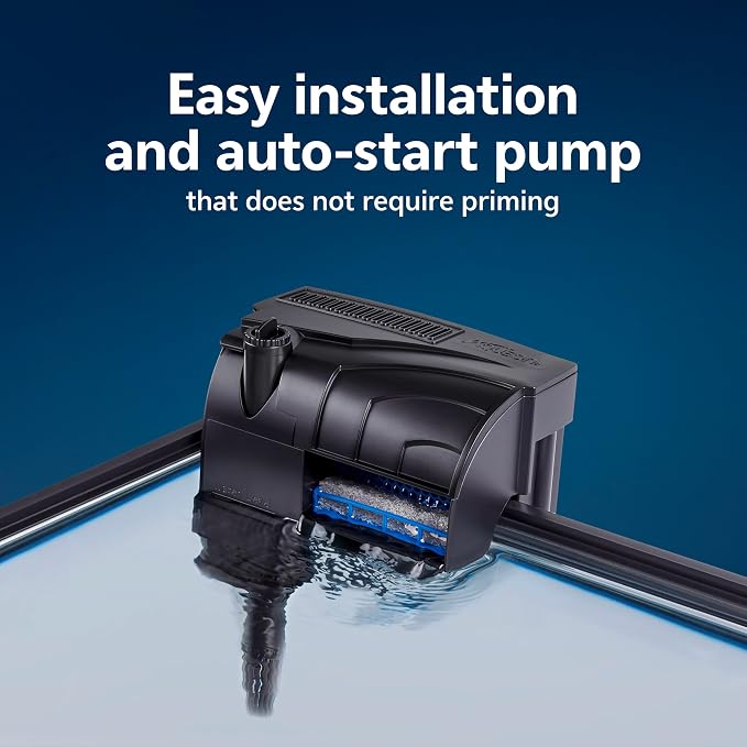 Aqueon SmartClean Power Filter with EcoRenew Filter Cartridge, Quick and Easy Water Changes, Quiet Operation, Adjustable Flow, for 30-50 Gallon Freshwater and Saltwater Aquariums, Large