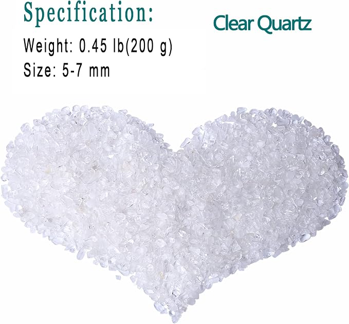 Natural Clear Quartz Crystal Rocks Chips Vase Filler Rocks for Succulent Plant Small Fish Tank Aquarium Gravel Decorative Pebbles Stones(200 gram)