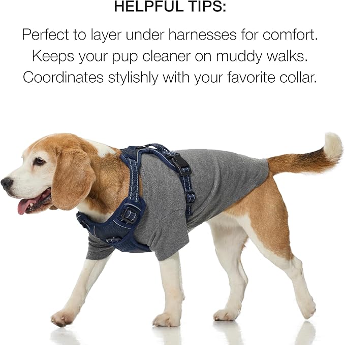 Pet Passion Toby II - The Perfect Tee, 3 Pack Short Sleeve Pet T-Shirt 100% Organic Cotton Tees Clothes for Small, Medium, Large Dogs, Navy Ombre, Small (10-25 lbs)
