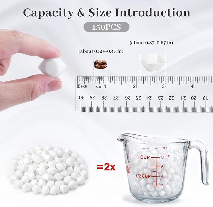 DomeStar White Fake Ice Rocks, 150 PCS Acrylic Crystal for Vase Fillers | Fake Diamonds for Table Centerpieces Party Decor, Fish Tanks Decor Table Scatter DIY Craft Supplies
