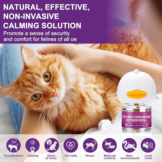 Cheerdog Cat Pheromones Calming Diffuser Relieve Anxiety Stress Cat Calming Diffuser Comfort for Cats 3 Refills, Reduce Fighting and Scratching Calm Relaxing Fits All Cats