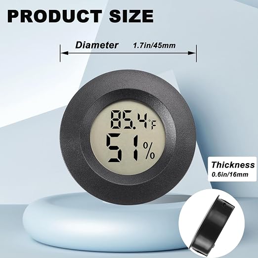 Hygrometer Thermometer Digital Humidity Meter 4 Pack | Mini Size,℉/℃ Conversion Indoor/Outdoor Humidity Monitor Reptile Thermometer For Greenhouse Garden Cellar