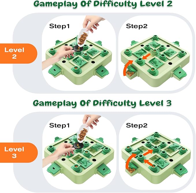 KADTC Dog Chess Puzzle Toy, Large Size, 3 Levels of Step-by-Step Challenge, Beginner to Advanced Slow Feeder & Mental Stimulation for Smart Dogs Enrichment Toys