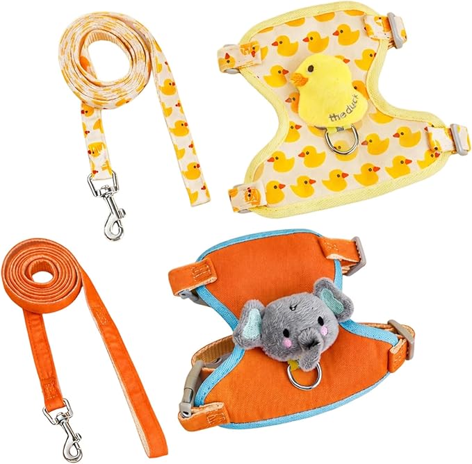 2 Pcs Chicken Harness and Leash Set, Adjustable Chicken Leash for Small Pets, Comfortable Fabric Design for Backyard Walking and Training, Secure Handling During Outdoor Activities