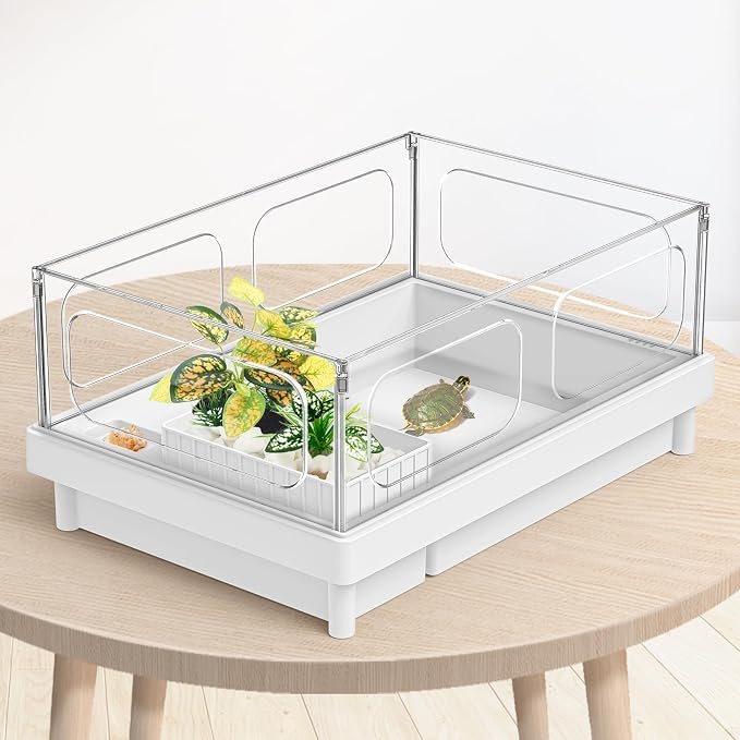 Moonorange Reptile Artificial Plants, Terrarium Plants Decorations Supplies, Aquarium Fish Tank Plant, Amphibian Habitat Hideout Tank Accessories (M Set-2pcs/C)