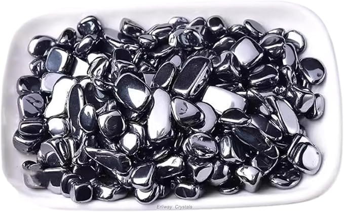 Erliway 100g Natural Terahertz Crystal Chips 7-9mm Tumbled Stones | Small Crushed Crystal Stone, Polished Crystals Chips for Fish Tank, Healing Tumbled Rocks for Reiki Jewelry Making Home Décor