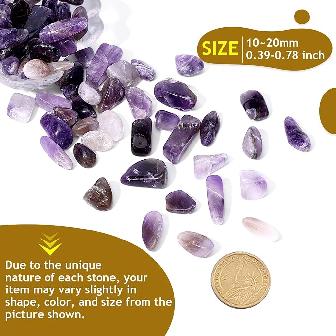 Chevron Amethyst Chips 2lb (2000+ Pieces) ?5-8mm Natural Purple & White Banded Crystals for Healing, Jewelry Making, Plants, Aquarium Decor & Spiritual Gifts ?Stone of Intuition & Protection