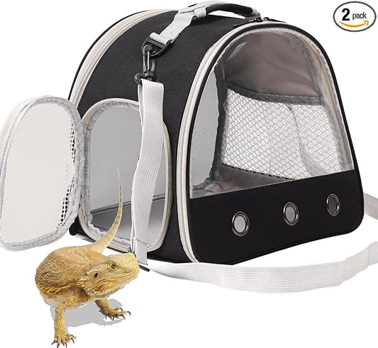 Bearded Dragon Travel Carrier,Lizards Carrier, Small Animal Travel Carrier for Sugar Glider Hedgehog Rat Parrot Bird Guinea Pig, Portable Guinea Pig Travel Bag for 2