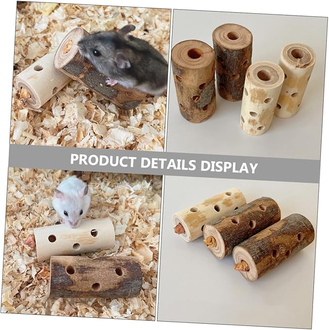 ibasenice 2pcs Handmade Pet Chew Toys Apple Wood Nibbling Stick for Hamster Guinea Bunny Parrot Safe