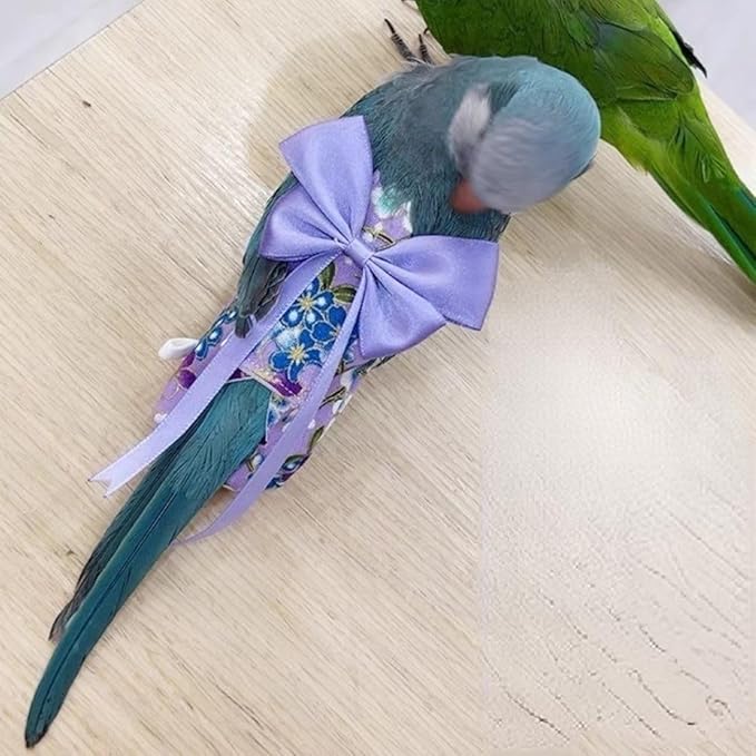 Bird Diaper Parrot Washable Diapers, Parrot Flight Suit, Reusable Nappies for Parakeet Cockatiel Mini Macaw Budgie Conure Lovebird (Red,XS)
