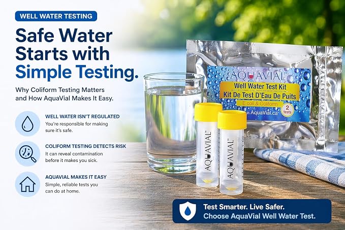 Water Testing Kit 2 Pack - E Coli and Coliform Test for Drinking, Pool, Pond, Lake, Well Quality - Bacteria Tester