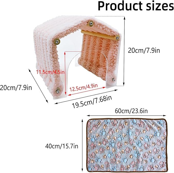 Guinea Pig Hideout Tunnel Rabbit Hide House Detachable Hideaway for Hamster Bunny Chinchilla Hedgehog Small Animal (Pink)