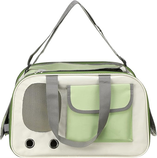 Pet Dog Carrier, Portable Expandable and Ventilated, Oxford Cloth Cats and Small Animals Travel Bag 17.72" Up to 16.5 Lbs, (Green), Intended for Hiking/Camping/Traveling