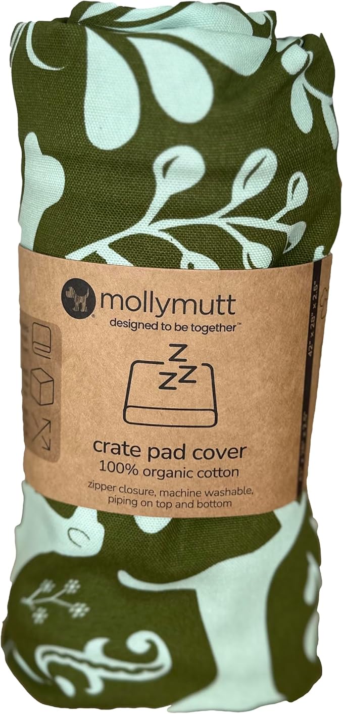 Molly Mutt Dog Crate Pad Cover, GOTS-Certified 100% Organic Cotton Canvas Mat for Dog or Puppy Crate Bed, Durable, Washable & Free of Harmful Chemicals, Pre-Shrunk, 24"x18"x2.5", Amarillo by Morning