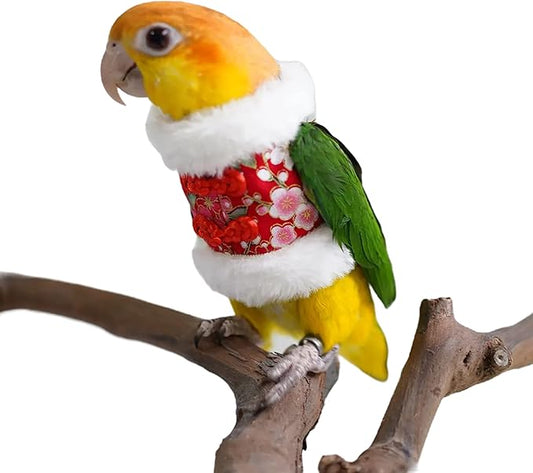Bird Flight Suit & Clothes Cosplay Photo Prop for Parrots, Parakeet, Cockatiel & Sun Conure - Bird Hoodie for Small Animals (Red, X-Large)