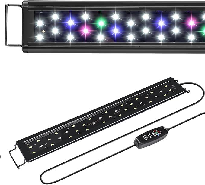 AQUANEAT LED Aquarium Light for 8 to 10 Inch Fish Tank, Auto On Off with Timer, Full Spectrum, Adjustable Brightness, Daylight Moonlight Mode, for Fresh Water Low-to-Mid Light Plants