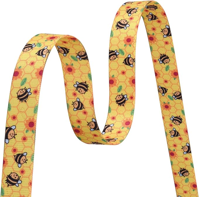 Mihqy Dog Collar and Leash Set with Bohemia Floral Tribal Geometric Patterns - Soft Ethnic Style Collar Adjustable for Small Medium Large Dogs(Bee Set,L)