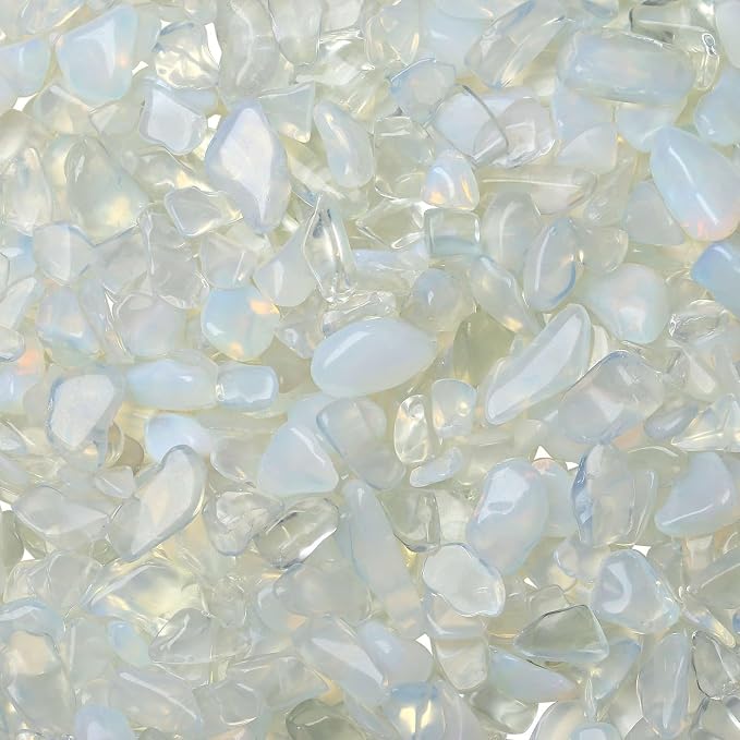LAIDANLA Opalite 1lb Crystal Polished Tumbled Stones Irregular Shaped Crystal Chips Bulk Natural Gemstone Aquarium Gravel Rocks Vase Filler Fish Tank Gravel Home Decoration