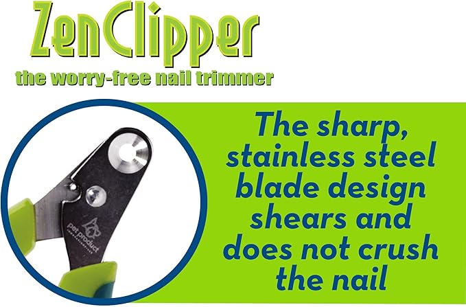 Zen Clipper Pet Nail Clipper for Cats – Cat Nail Clipper for Safer Grooming and Nail Care - Clean, Quiet, and Easy-to-Use Stainless Steel Cat Claw Trimmer - (2.5mm Hole)