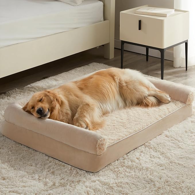BFPETHOME Dog Beds for Large Dogs, Orthopedic Dog Bed for Medium Large Dogs,Big Waterproof Couch Pet Bed with Removable Washable Cover