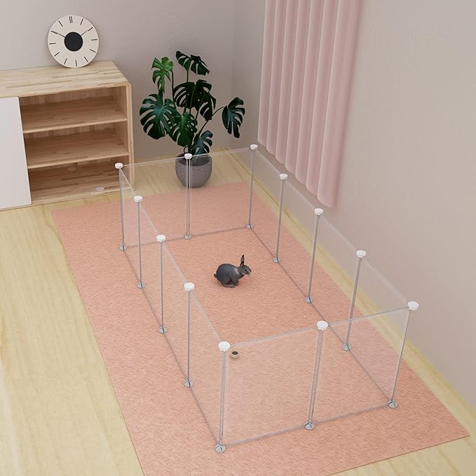Pet Playpen Portable Small Animals Playpen, Customizable Shape & Height Pet Fence Yard Fence for Guinea Pigs, Bunny, Ferrets, Mice, Hamsters, Hedgehogs, Puppies, Turtles-12 Panels
