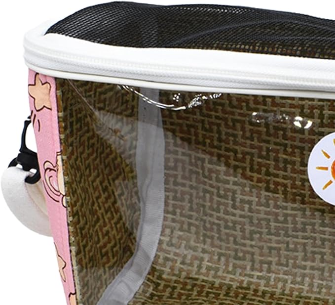 Bird Carrier Shoulder Bag Crossbody Bag Travel Parrot Cage for Trips Traveling Hiking, Pink