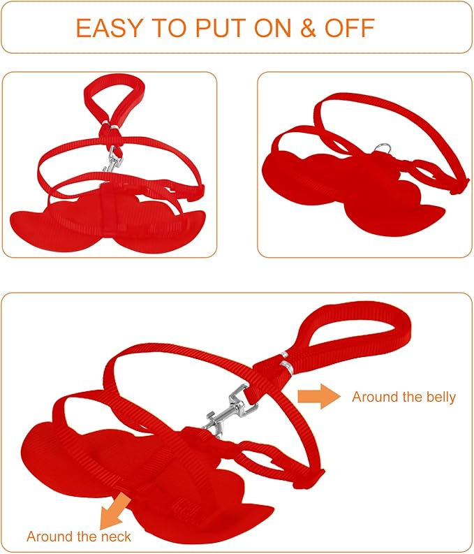 KAMA BRIDAL Duck Walking Harness and Leash Chicken Duck Outdoor Training Rope Adjustable Rope for Pet Poultry Hen Cock (M, Red)