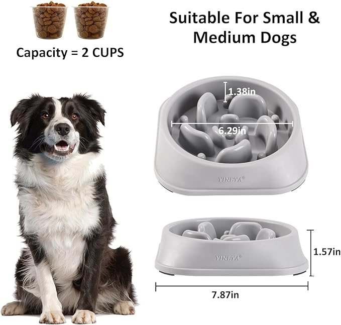 YINEYA Slow Feeder Dog Bowls, Pet Supplies That Slow Down Eating, Pet Food Bowls, Maze Dog Puzzle Feeder for Medium Breed