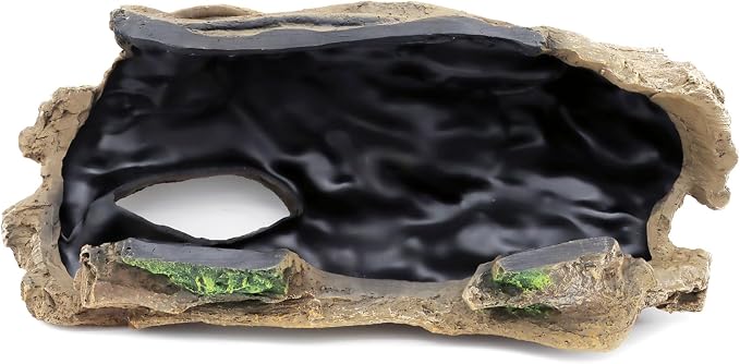 JIHAQUA Aquarium Resin Bark Terrarium Decor Lizard, Snake or Reptile Hide | Spider and Aquarium Fish Hide Cave