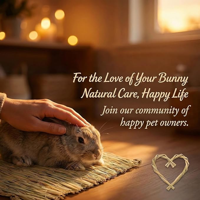 Sukh 3 PCS Rabbit Grass Mats - Natural Hay Woven Bunny Rabbit Bad Cage Mats Pet Bedding Cooling Sleeping Nesting & Toys for Hamster Bunny Chinchilla Guinea Pig Mouse Bird and Other Small Animals
