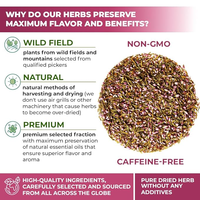 4 oz. Dried Heather Flowers And Leaves Herbal Tea (Calluna vulgaris) - 113g Brecina flores y hojas
