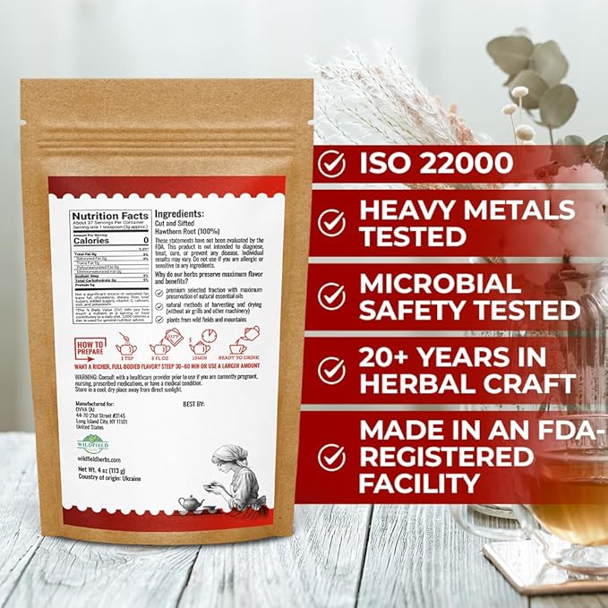 4 oz. Hawthorn Root Herbal Tea (Crataegus L.) - 113g Pigweed Herb Tea Espino Blanco