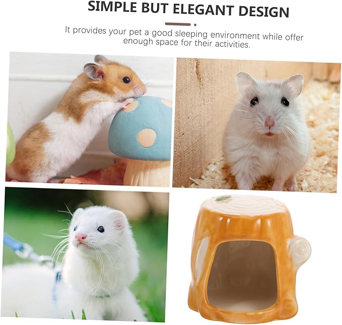 Ceramic Hamster Hut Small Animal Nest Stable Hideout Smooth Surface Comfortable Resting Area for Hamsters and Small Pets Cage Decor Idea