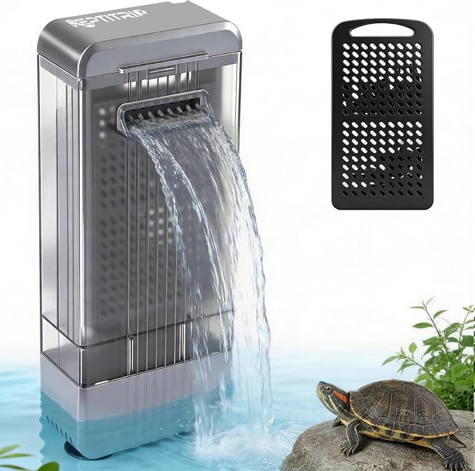 Aquarium Filter with U-V Light, Internal Fish Tank Filter for Up to 10 Gallon, Turtle Tank Filter Bio-Filtration, Ultra-Silent, and Green Water Clean