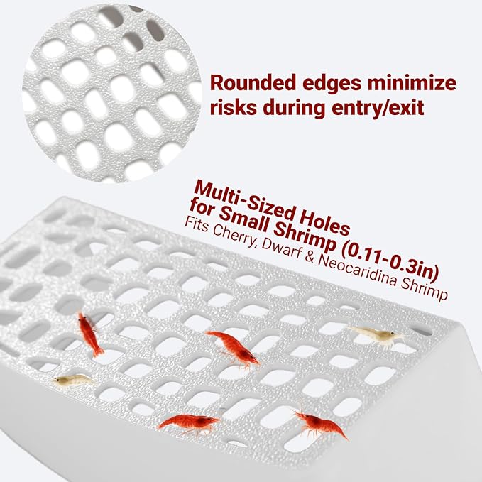 2Pcs Shrimp Hide Cave, Aquarium Shelter, Shrimp Tank Accessories, Fish Tank Decorations (White)