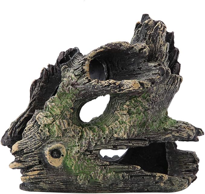 Tyenaza Trunk Aquarium, Aquarium Driftwood Ornaments Resin Wood Trunk Fish Tank Decoration Betta Fish Hideout Caves Decorations for Turtles, Reptiles
