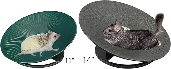 Treadmill Wheel 14" Black - All Metal Exercise Wheel for Chinchillas, Prairie Dogs, Rats, Hedgehogs, Sugar Gliders, Squirrels, Degus, Hamsters & Other Small Animals - Smooth, Fast, Silent, Durable