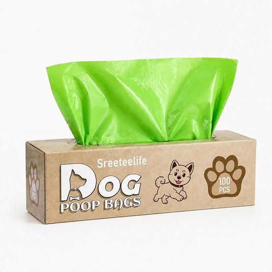 Light Green Dog Waste Bags, 100 Count, Compostable & Extra Thick, Biodegradable Poop Bags for Dogs, Refill Box for Dispenser