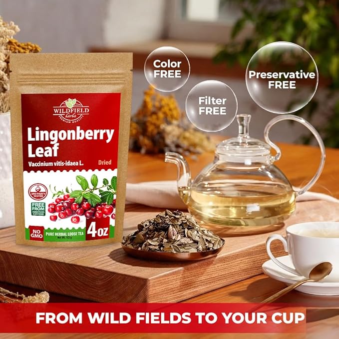 4 oz. Dried Cowberry Lingonberry Leaves Herbal Tea (Folium Vitis Idaea L.) - 113g Cowberry Leaf Herb Tea Hojas De Arándano Rojo (Arándano)