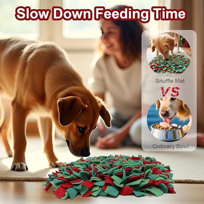 Ablechien Snuffle Mat for Dogs - Christmas Dog Toys, Sniff Mats for Dogs - Nosework Training Mats for Foraging Instinct, Enrichment Toys for Small/Medium/Large Pets