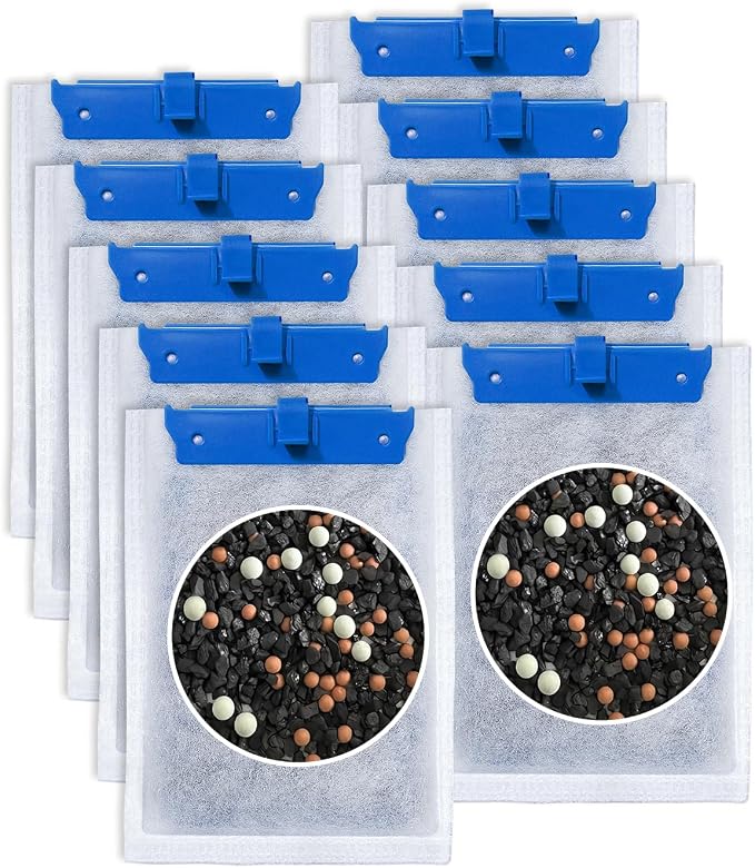 10 Pcs Super Upgraded Medium Filter Cartridges Compatible with Tetra | 5-Layer Filtration Medium Filter Cartridges Compatible with Tetra Whisper Bio-Bag Filters 10i IQ10 PF10,Clean Aquarium Filter