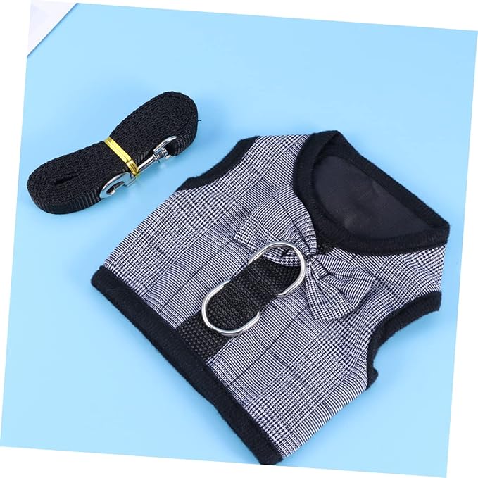 Toddmomy Small PET Vest Harness Breathable Mesh for Rabbits Guinea Pigs and Small Animals Adjustable Leash Lead and Traction Strap