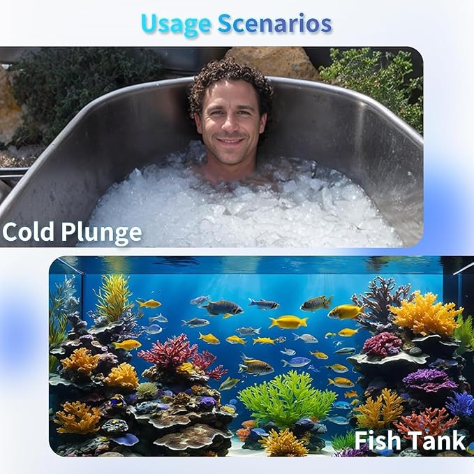 Aquarium Large 100-300 Gallon Fish Tank Filter U-V Dual Spout 600GPH Silent Canister Internal Filter Cold Plunge Tub Koi Pond Filter, Green Clean Machine Deodorization for Saltwater Freshwater